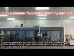 Vier-station vacuümvormende machine maakt plastic fruitdozen