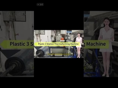 Volledig automatische thermoformmachine voor kunststof met drie stations