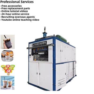 Waterkoeling Plastic Cup Forming Machine met 11 kW elektrische ovenverwarming en 250 mm maximale vormdiepte