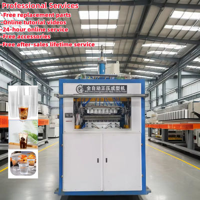 Automatische thermoformingsmachine voor plastic bekers met PLC-besturingssysteem