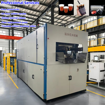 Zeer geautomatiseerde plastic thermoformingsmachine voor het maken van plastic waterbekers Gemakkelijk te bedienen en te vormen Hoogte 210 mm