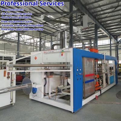 Gebruikte industriële biologisch afbreekbare plastic lunchbox machine One-stop vacuümvormende machine