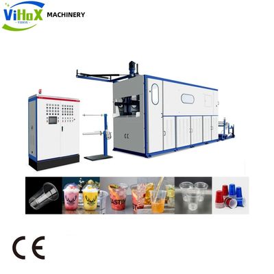 11 kW verwarmingsvermogen Volledig automatische wegwerpmachine voor het maken van plastic bekers met gratis levenslange service na verkoop