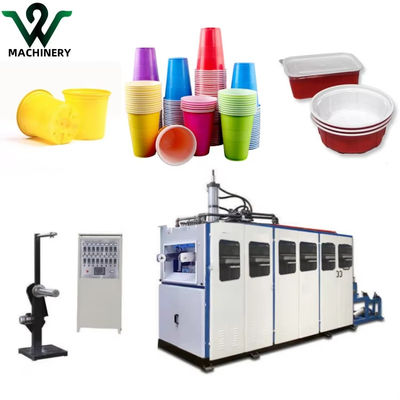 Volledig automatische plastic thermoforming machine voor wegwerp plastic beker plastic pizza doos koekdoos cake doos