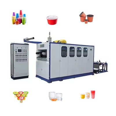 Machine voor het maken van plastische glazen bekers met een hoog rendement