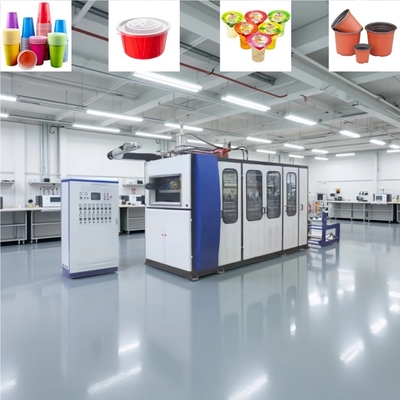 PLC-gestuurde kunststof thermoformmachine voor bekers en containers
